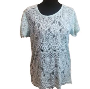 Maurices cap sleeve lace top in Aqua